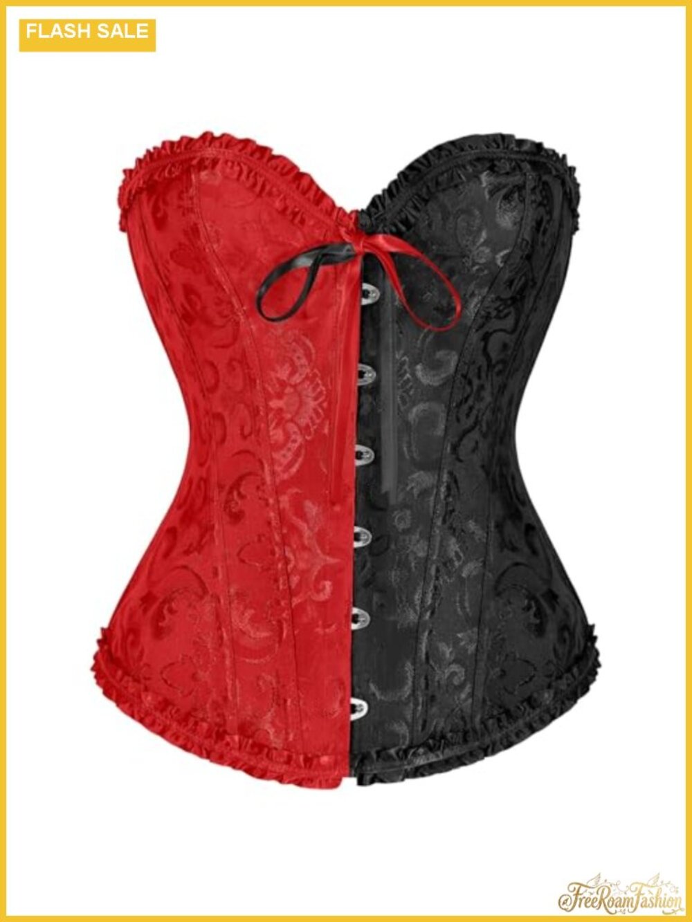 Satin Overbust Corset Top Lace Up Boned Bustier Shapewear Waist Training